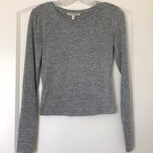 Express grey cropped long sleeve